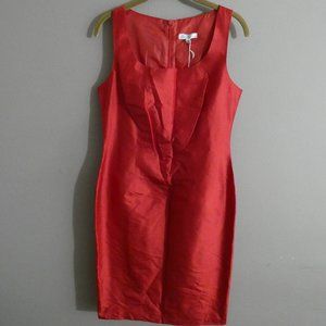 Connie Roberson 10 NWT Red Silk Sheath Dress